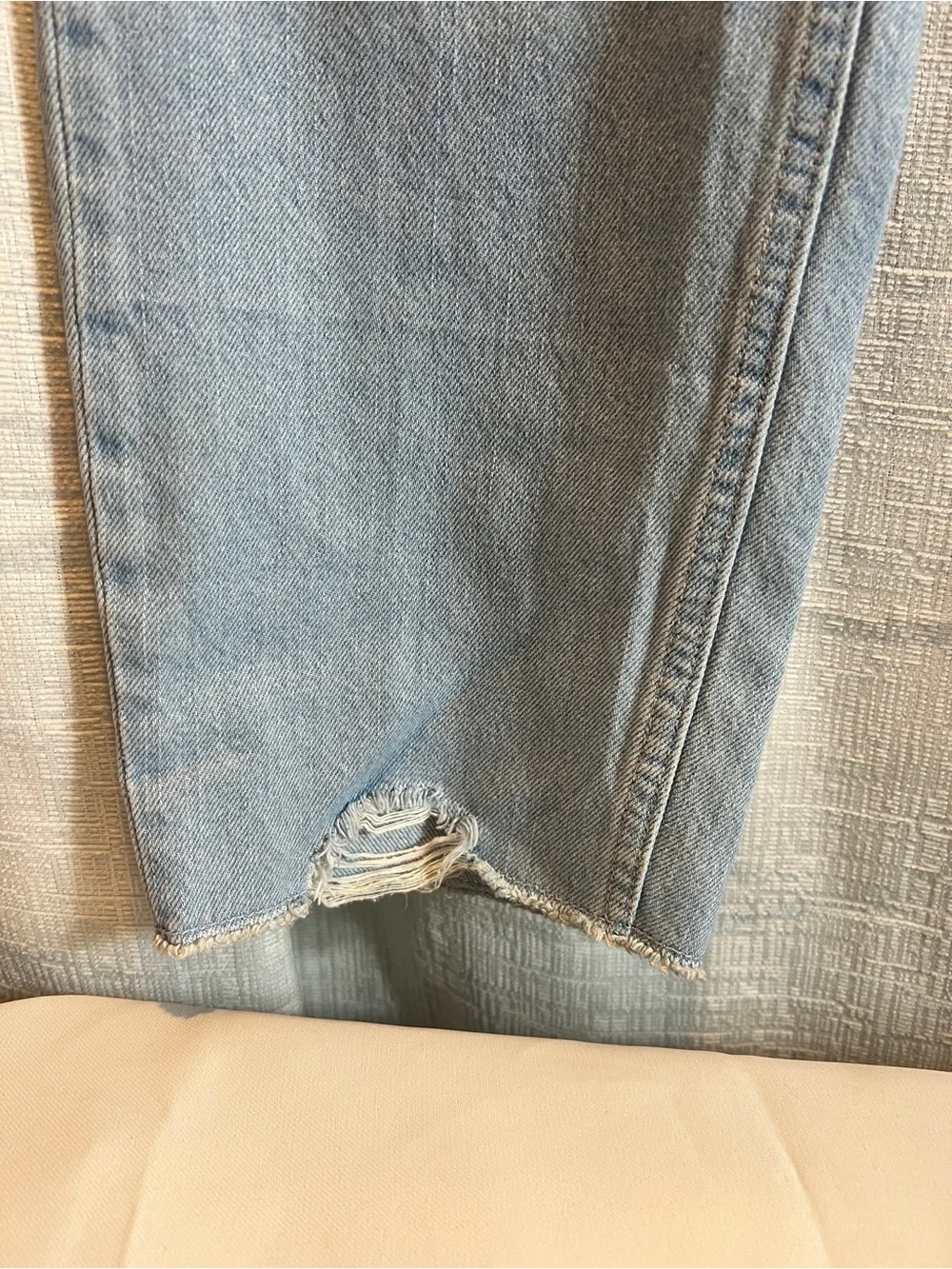 Old Navy Light Blue Distressed Flare Jeans - Girls size 14 adjustable waist
